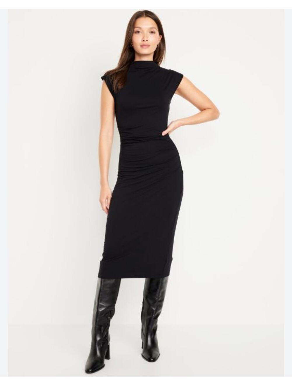 Old Navy Women Black mock-Neck Midi Dress XL
